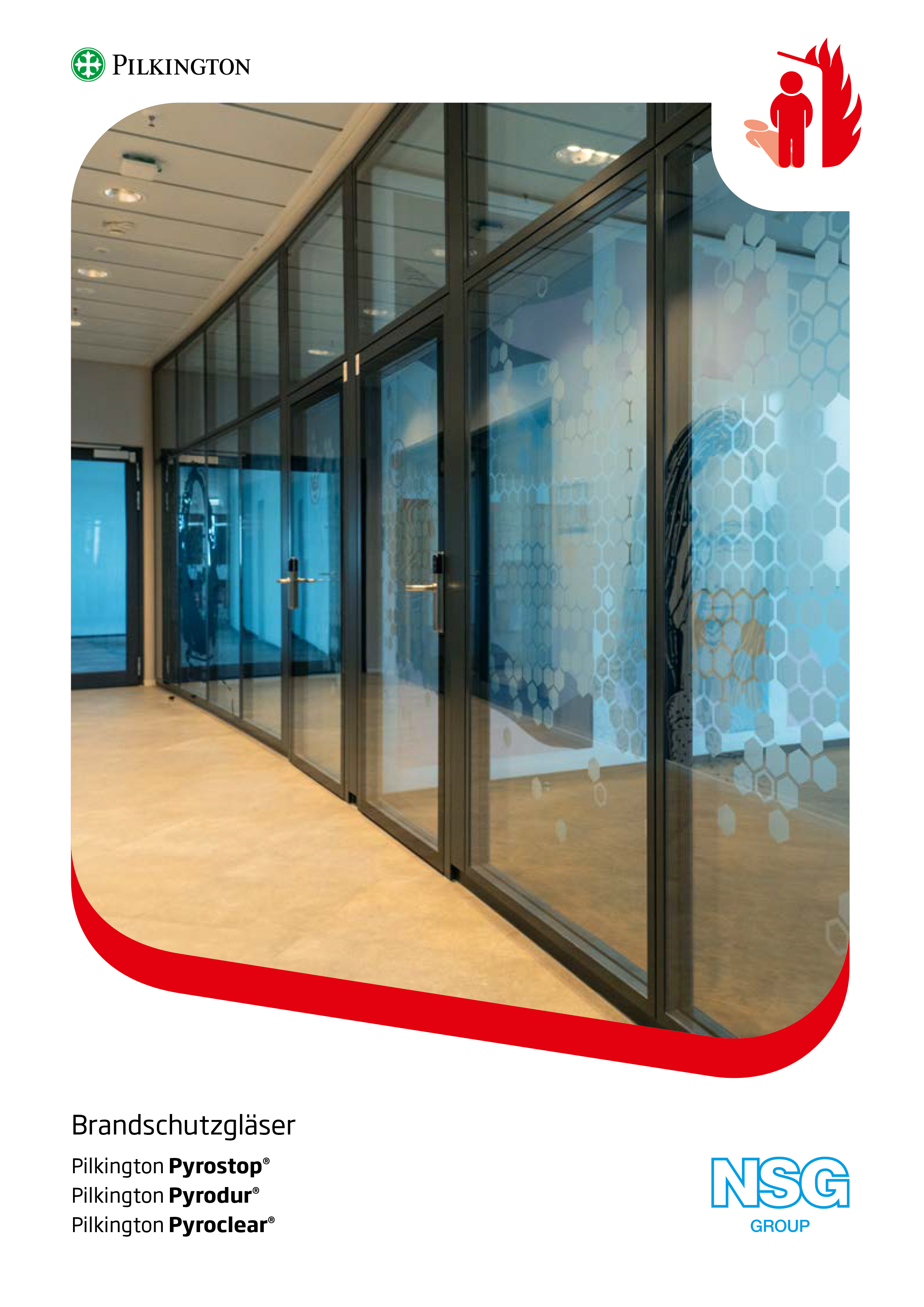 Katalogcover Pilkington Brandschutzgläser Pilkington Pyrostop®, Pilkington Pyrodur®, Pilkington Pyroclear®